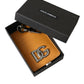 Elegant Orange Calf Leather Card Holder