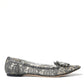 Elegant Silver Floral Lace Flat Shoes