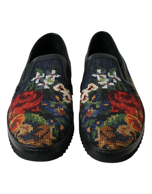 Elegant Multicolor Floral Loafers