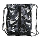 Elegant Black Leaf Print Nap Sack Bag