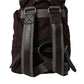 Elegant Maroon Nylon Leather Backpack