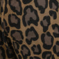 Brown Leopard Print Polyester Jogger Pants