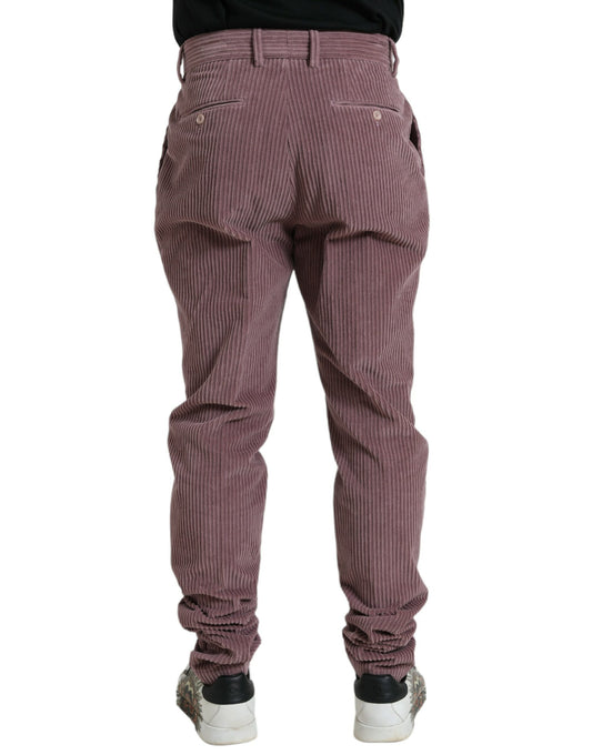 Purple Corduroy Cotton Stretch Skinny Pants