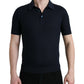 Dark Blue Collared Short Sleeve Polo T-shirt