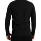 Black Logo Long Sleeves Underwear Pullover Sweater