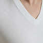 White Cotton V-neck Short Sleeve Underwear T-shirt