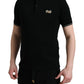 Black Logo Collared Short Sleeves Polo T-shirt