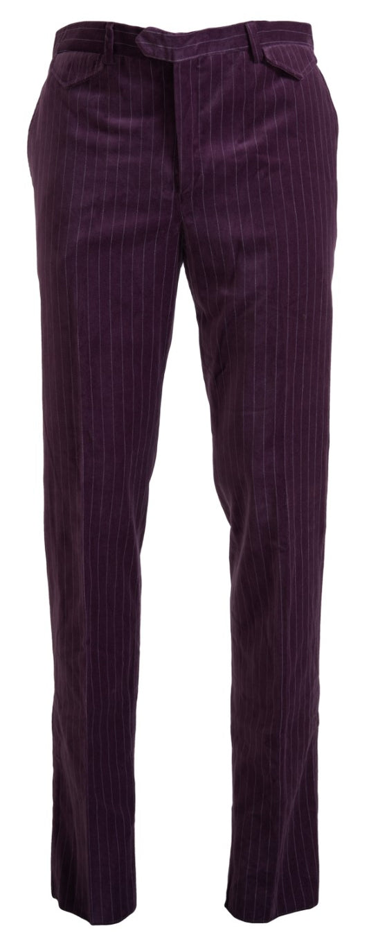 Elegant Striped Cotton Blend Pants