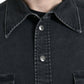 Black Cotton Long Sleeve Denim Casual Shirt