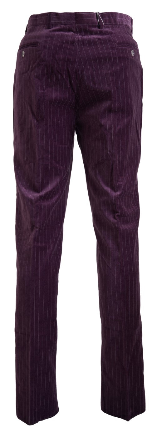 Elegant Striped Cotton Blend Pants