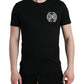 Black Logo Embroidery Crewneck Short Sleeve T-shirt