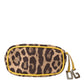 Brown Leopard Canvas Hand Pouch Clutch DG Logo Bag