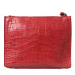 Exotic Red Alligator Leather Clutch