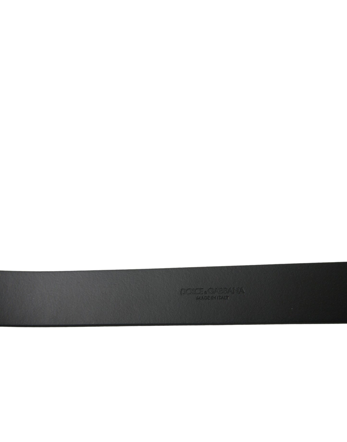 Black Leather Oval Logo Buckle Belt Men