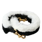 Black White Lapin Fur Accessory Shoulder Strap