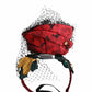 Multicolor Rose Silk Crystal Netted Logo Headband Diadem