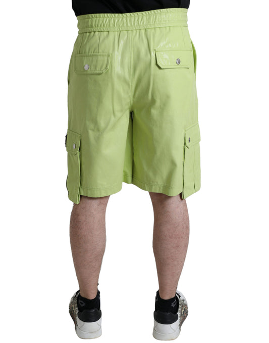 Chic Light Green Cotton Bermuda Shorts