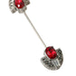 925 Sterling Silver Crystals Pin Collar Brooch