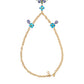 Gold Brass Chain Crystal Floral Pendant Charm Necklace