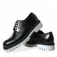 Sophisticated Black and White Leather Derby Shoes