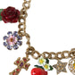Gold Chain Rose Cross Strawberry Star Pendant Necklace