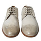 Elegant White Calfskin Derby Shoes
