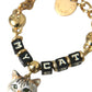 Gold Tone Brass Chain MY CAT Heart Bracelet