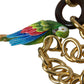 Gold Brass Chain Crystal Pearl PARROT Pendant Necklace