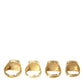 Gold Brass KING Enamel Set of 4 Ring