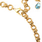 Gold Brass Chain Crystal Bee Pendant Charm Necklace
