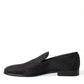 Elegant Black Brocade Dress Loafers
