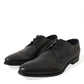 Elegant Black Leather Derby Dress Shoes