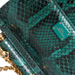 Exotic Green Python Leather Crossbody Bag