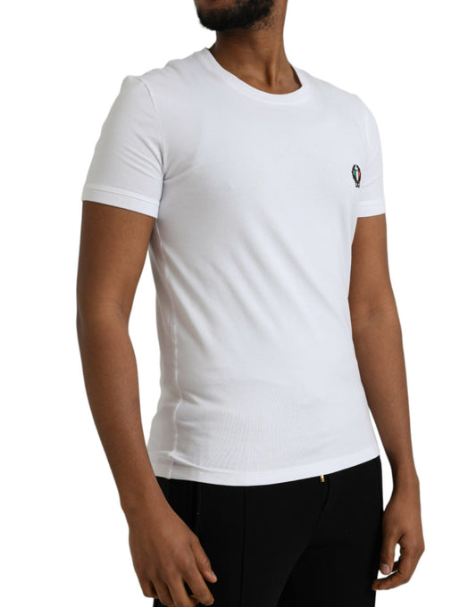 White Logo Crest Crew Neck Underwear T-shirt