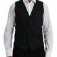 Black Brown Silk Waistcoat Dress Formal Vest