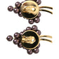 Purple Grape Pearl Sicily Gold Brass Floral Clip On Earrings