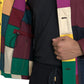 Multicolor Patchwork Cotton Collared Jacket