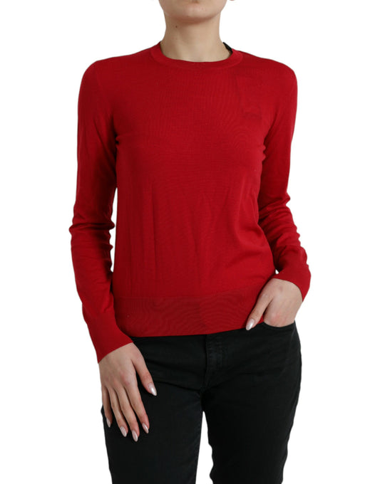Radiant Red Wool Pullover Sweater