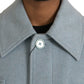 Light Blue Wool Button Trench Coat Jacket