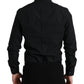 Sleek Black Slim Fit Italian Dress Shirt