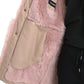 Beige Pink Lamb Leather Shearling Coat Jacket