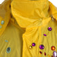 Yellow Crystal Embellished Hooded Jacket