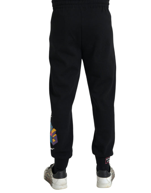 Black Logo Cotton Jogger Sweatpants Pants