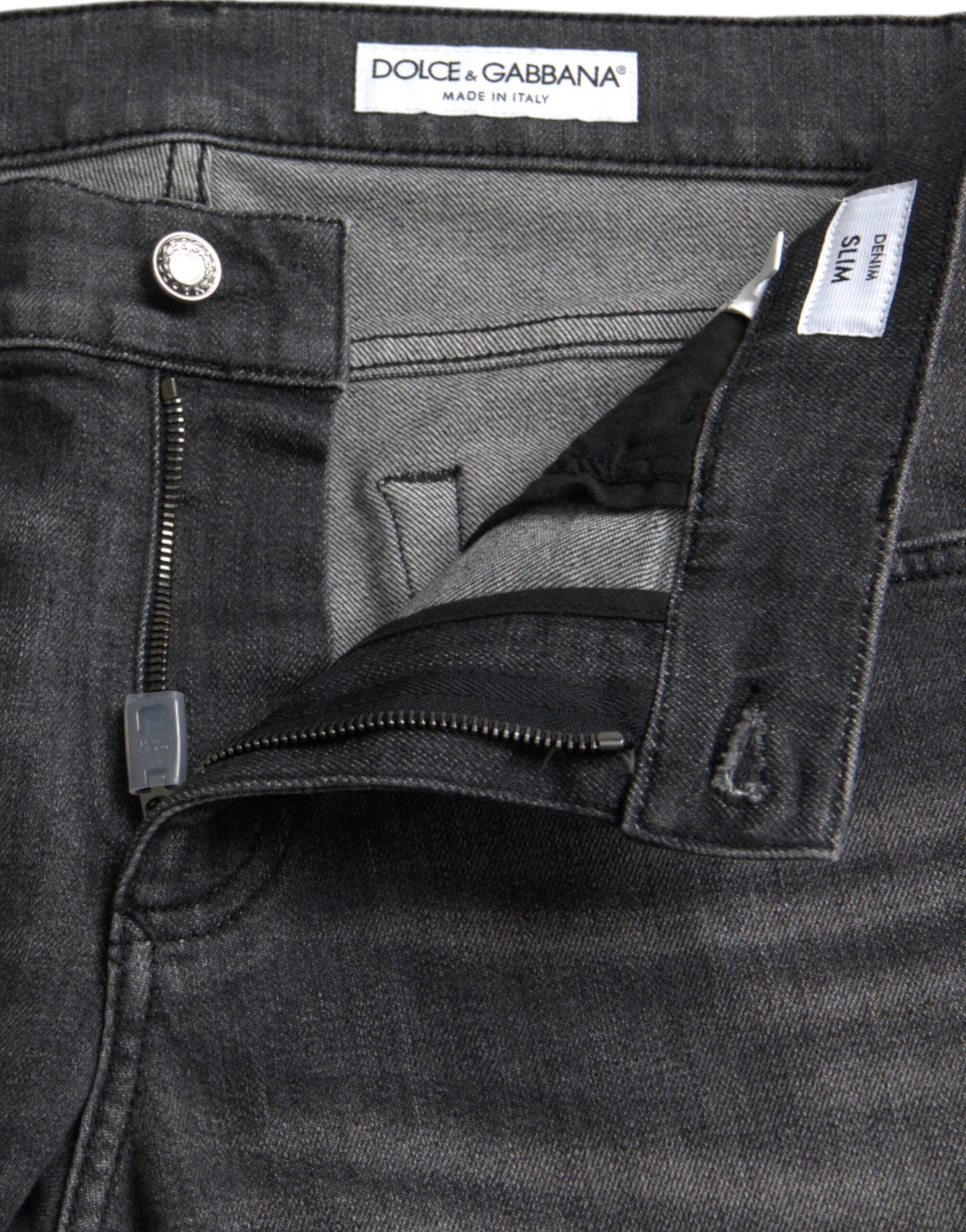 Gray Washed Cotton Stretch Skinny Denim Jeans