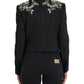 Elegant Embellished Black Overcoat Jacket