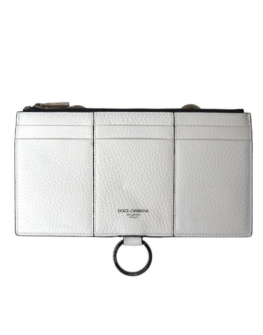 Elegant White Leather Crossbody Cardholder