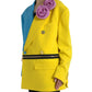 Multicolor Patchwork Trench Coat Jacket