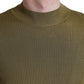 Army Green Viscose Crew Neck Sweater