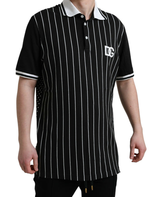Elegant Striped Cotton Polo T-Shirt