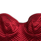Elegant Satin Corset Midi Dress in Red
